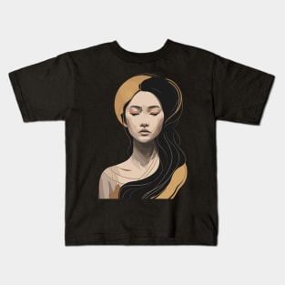 Elegant Asian Woman Kids T-Shirt